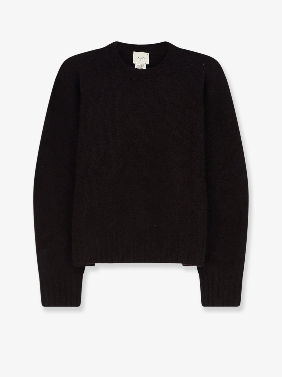 Alysi Women's Merino Wool and Cashmere Blend Sweater Brown