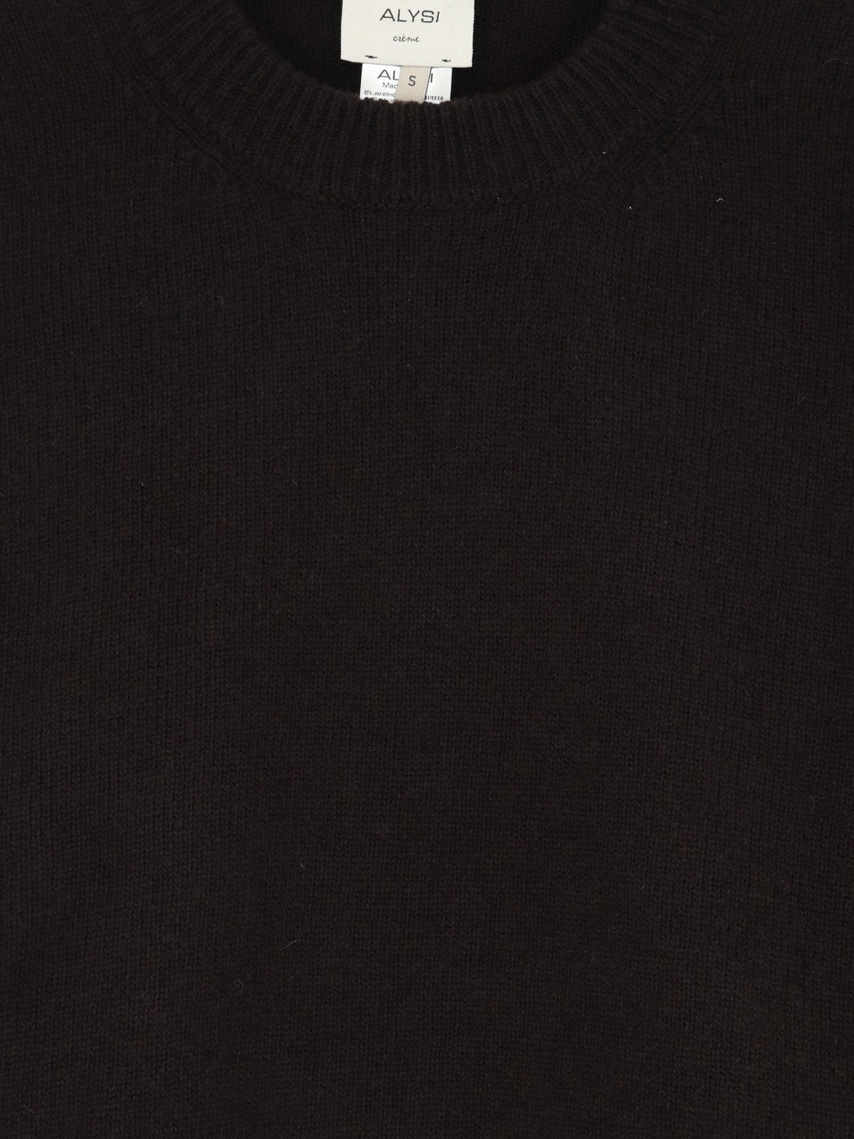 Alysi Women's Merino Wool and Cashmere Blend Sweater Brown
