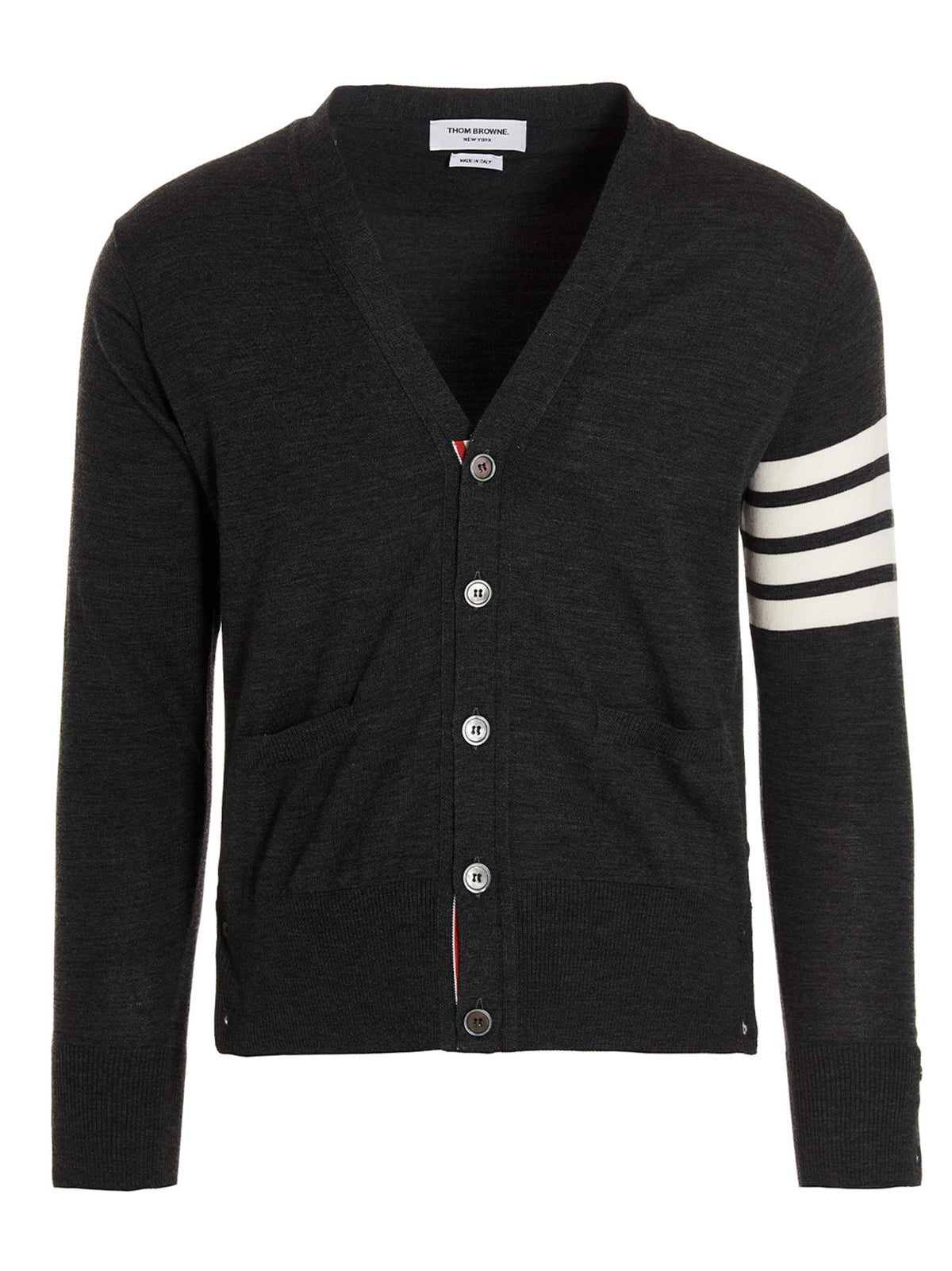 Thom Browne Merino Wool Cardigan Grey