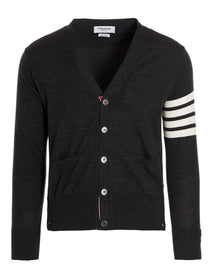 Thom Browne Merino Wool Cardigan Grey