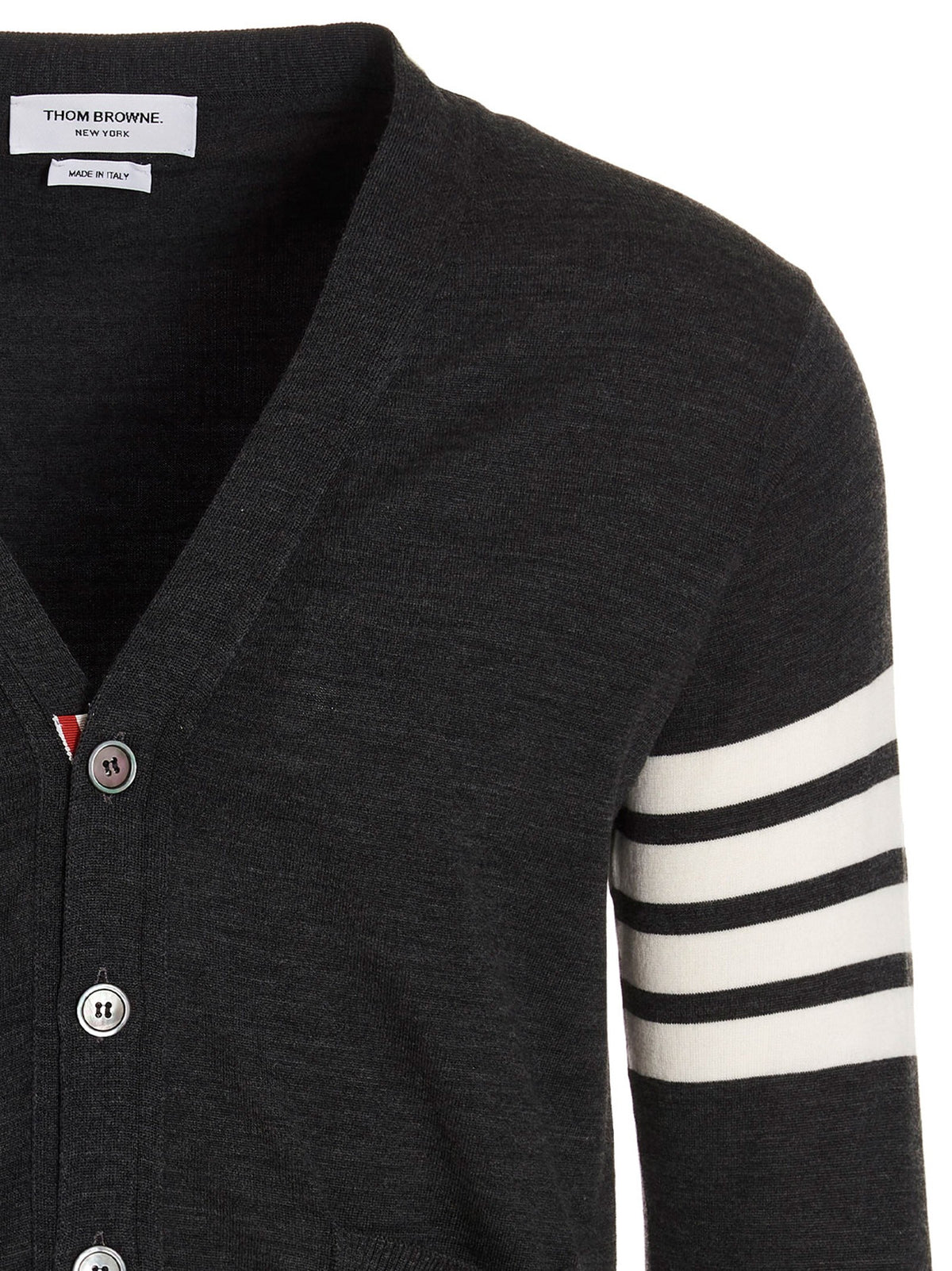 Thom Browne Merino Wool Cardigan Grey