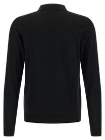 Larmeri Studio Merino Wool Polo Shirt Black, view 2