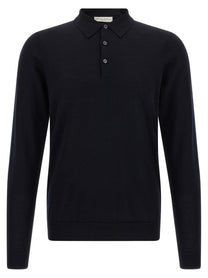 Larmeri Studio Merino Wool Polo Shirt Blue
