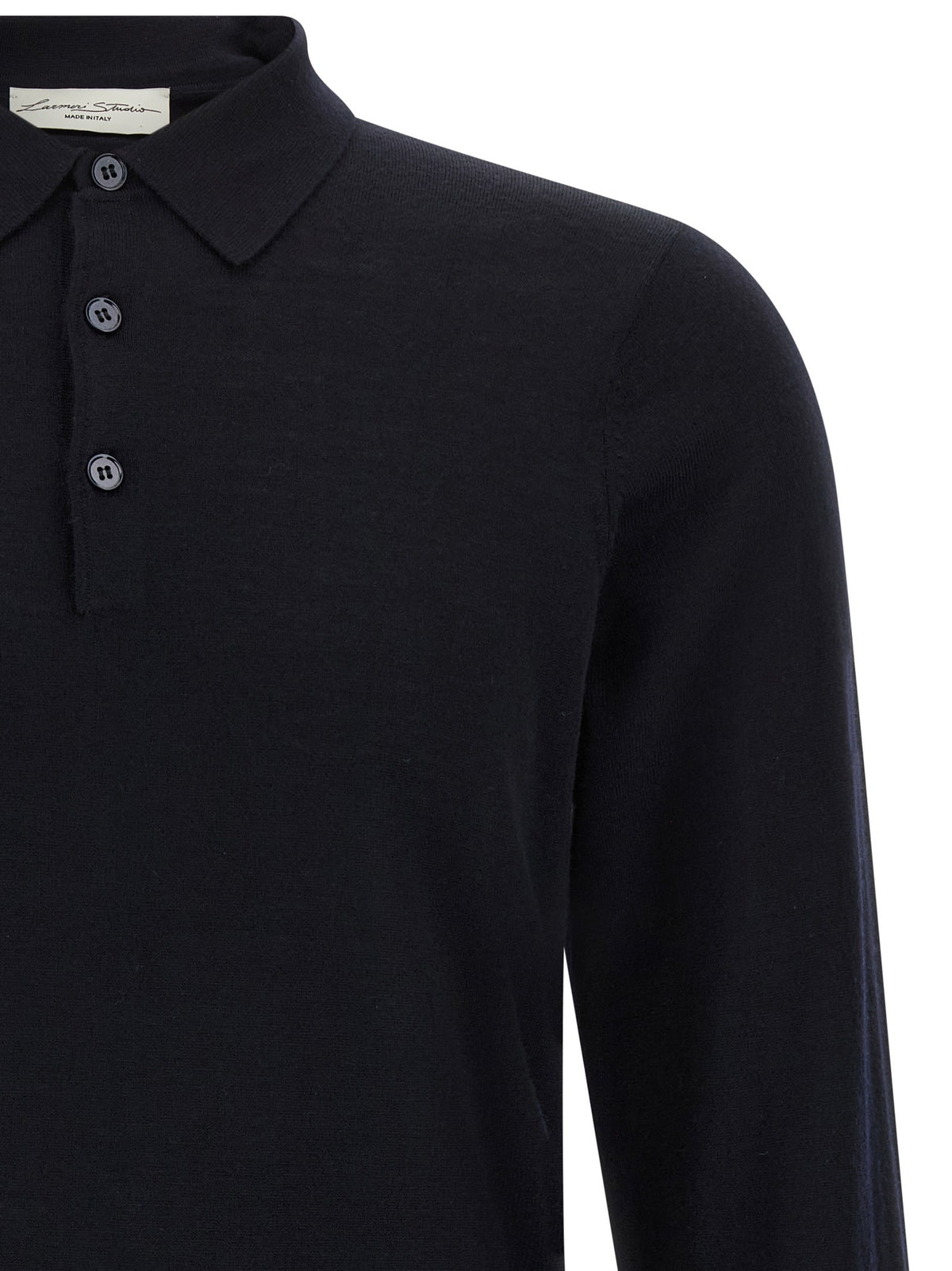 Larmeri Studio Merino Wool Polo Shirt Blue, view 3