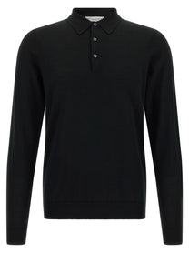 Larmeri Studio Merino Wool Polo Shirt Black