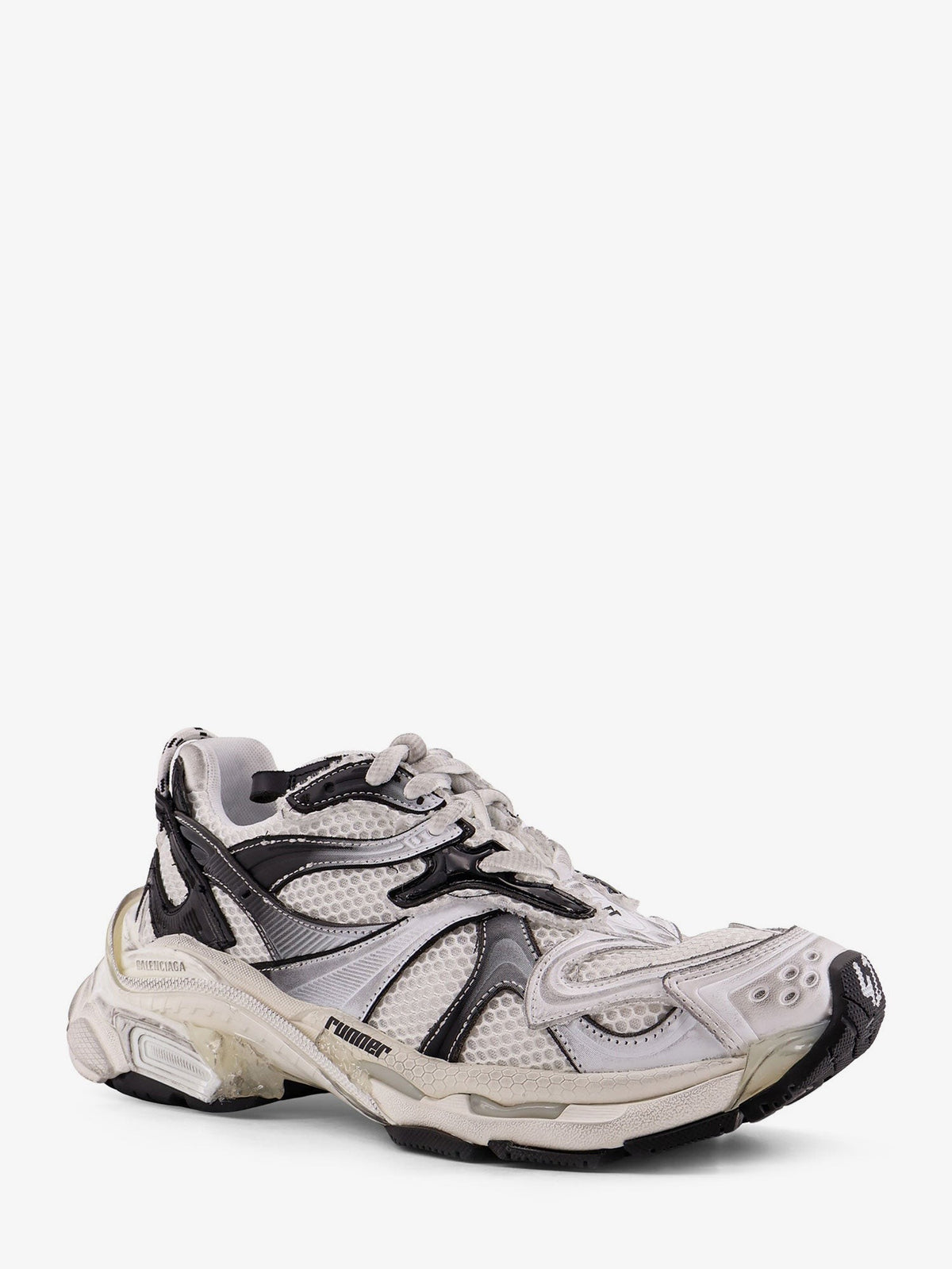 Balenciaga Men's Mesh and Nylon Runner Sneakers White