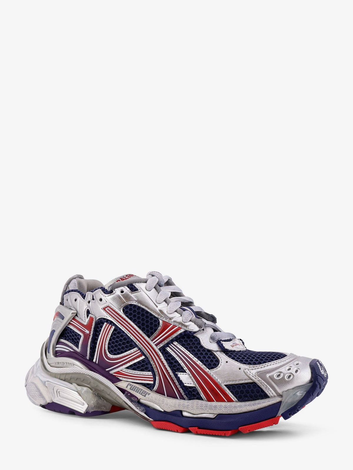 Balenciaga Men's Mesh and Nylon Runner Sneakers Blue