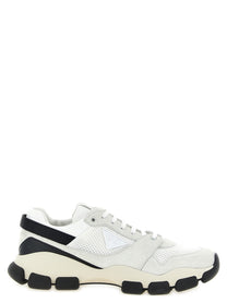 PRADA Mesh and Suede Sneakers White