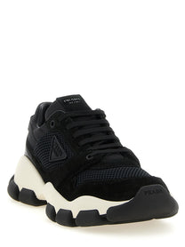 PRADA Mesh and Suede Sneakers Black