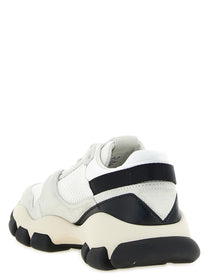 PRADA Mesh and Suede Sneakers White