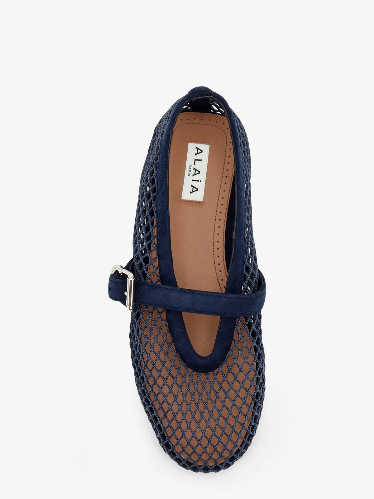 ALAÏA Women's Mesh Ballet Flats Blue