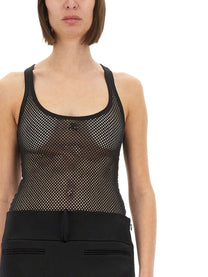 courrèges Women's Mesh Tank Top Black