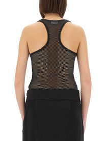 courrèges Women's Mesh Tank Top Black