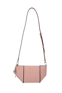 Michael Kors women’s Jordi blue bag with blush pink leather crossbody design and geometric black stitching details