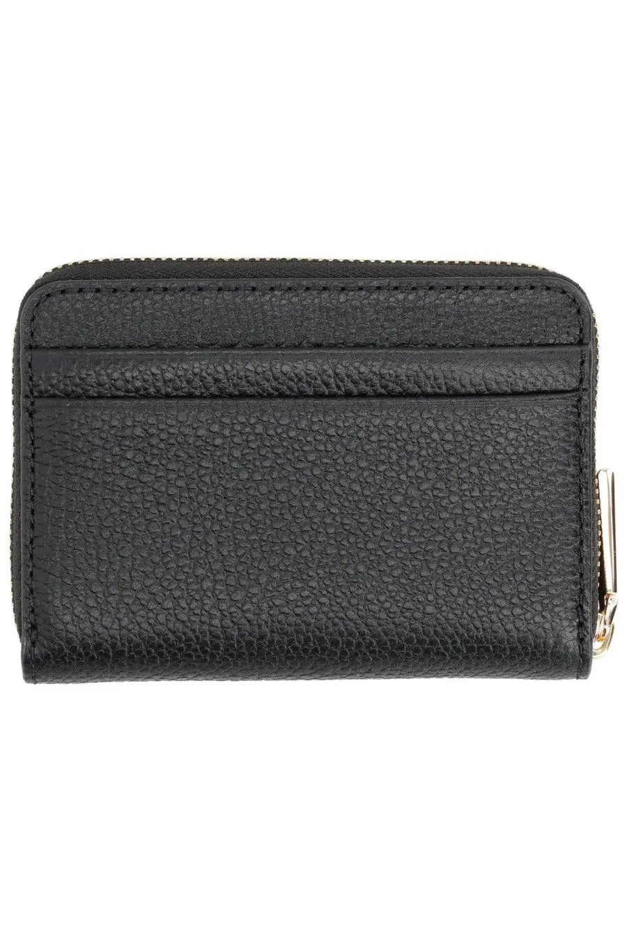Michael Kors women’s jet set black card holder in textured leather with a gold-tone zippered closure