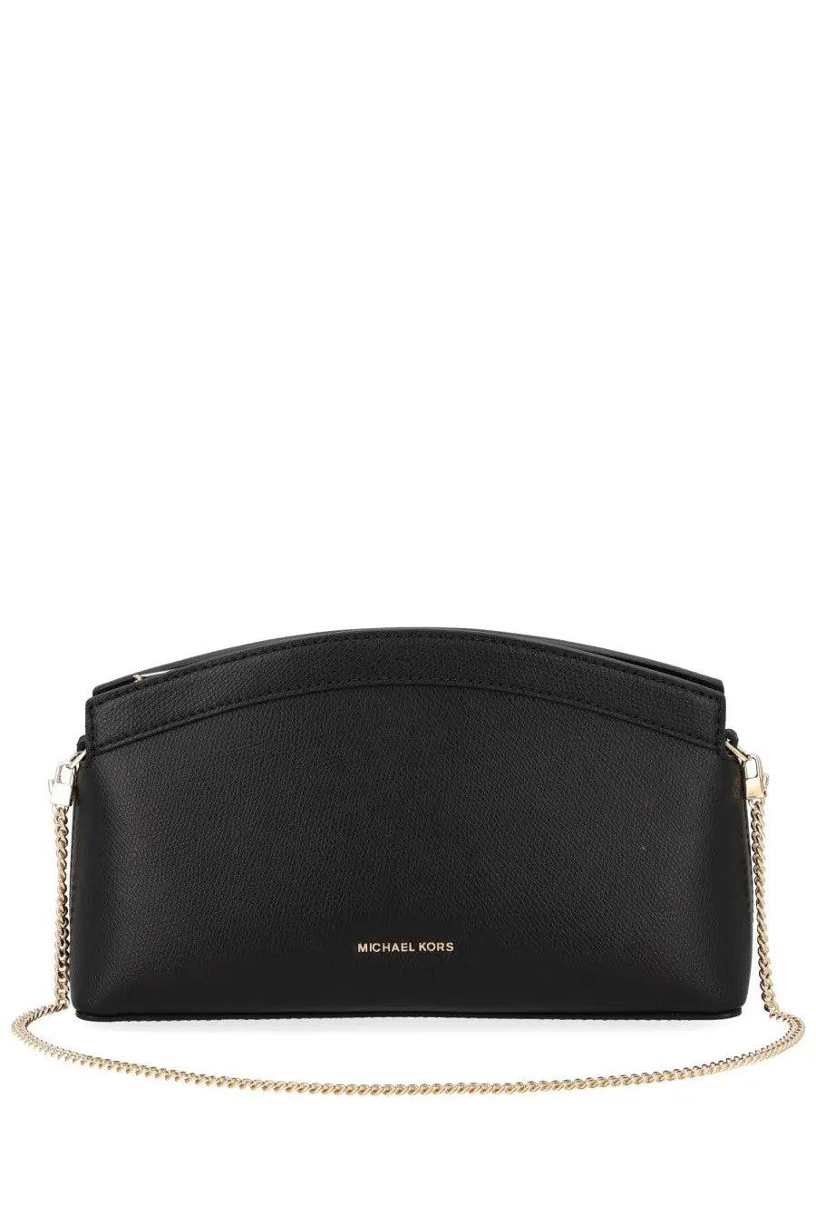 Michael Kors women’s clutch Athena small black leather crossbody bag with gold-tone chain strap