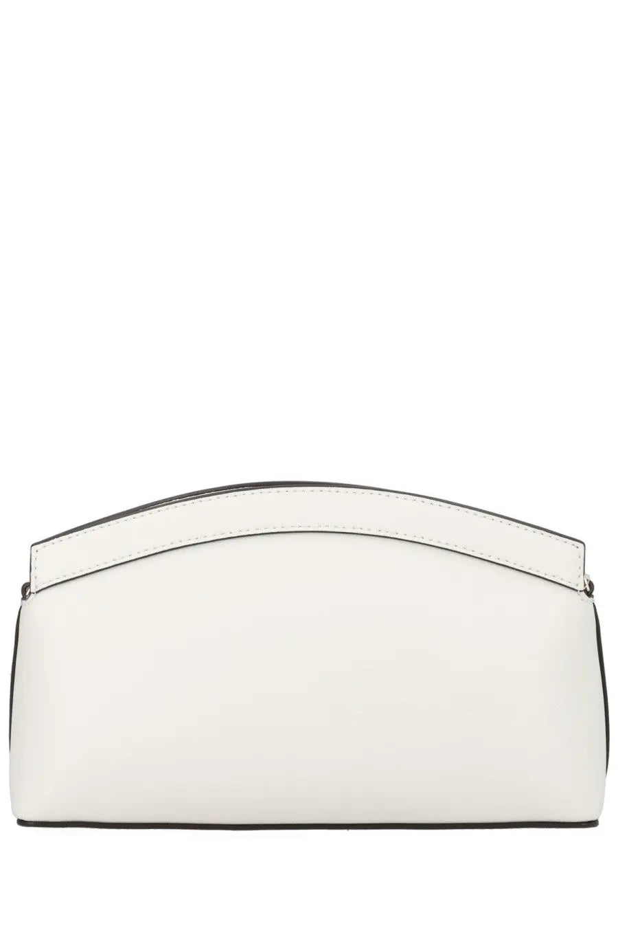 Michael Kors women’s clutch Athena small white leather with black trim and curved top handle