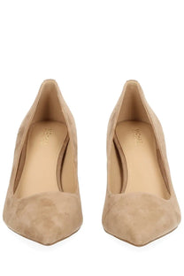 Beige suede michael kors women’s Écolleté alina flex pumps with pointed toe and low heel