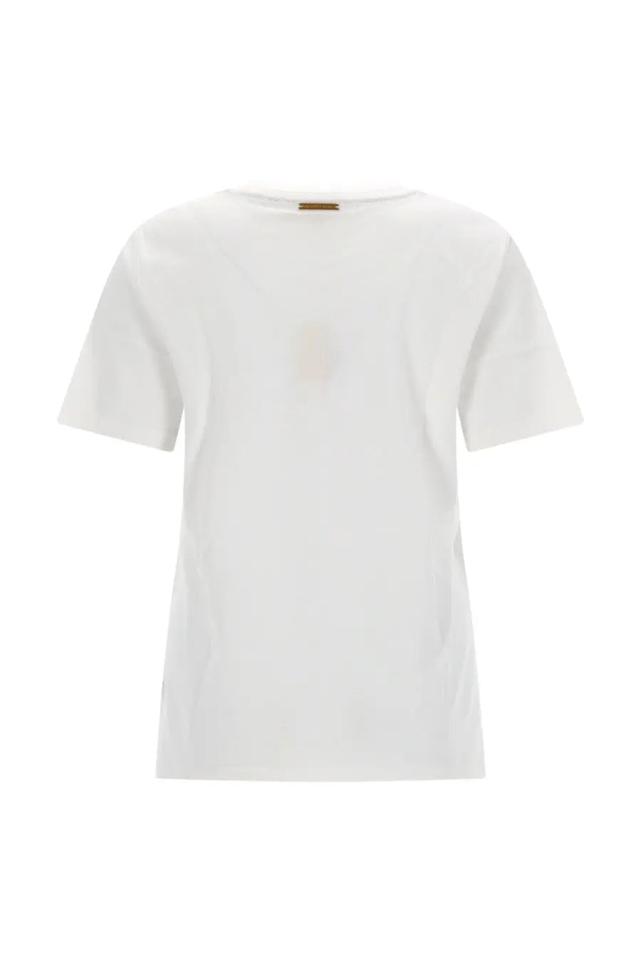 Michael Kors women’s white cotton empire stud shirt with round neckline and short sleeves