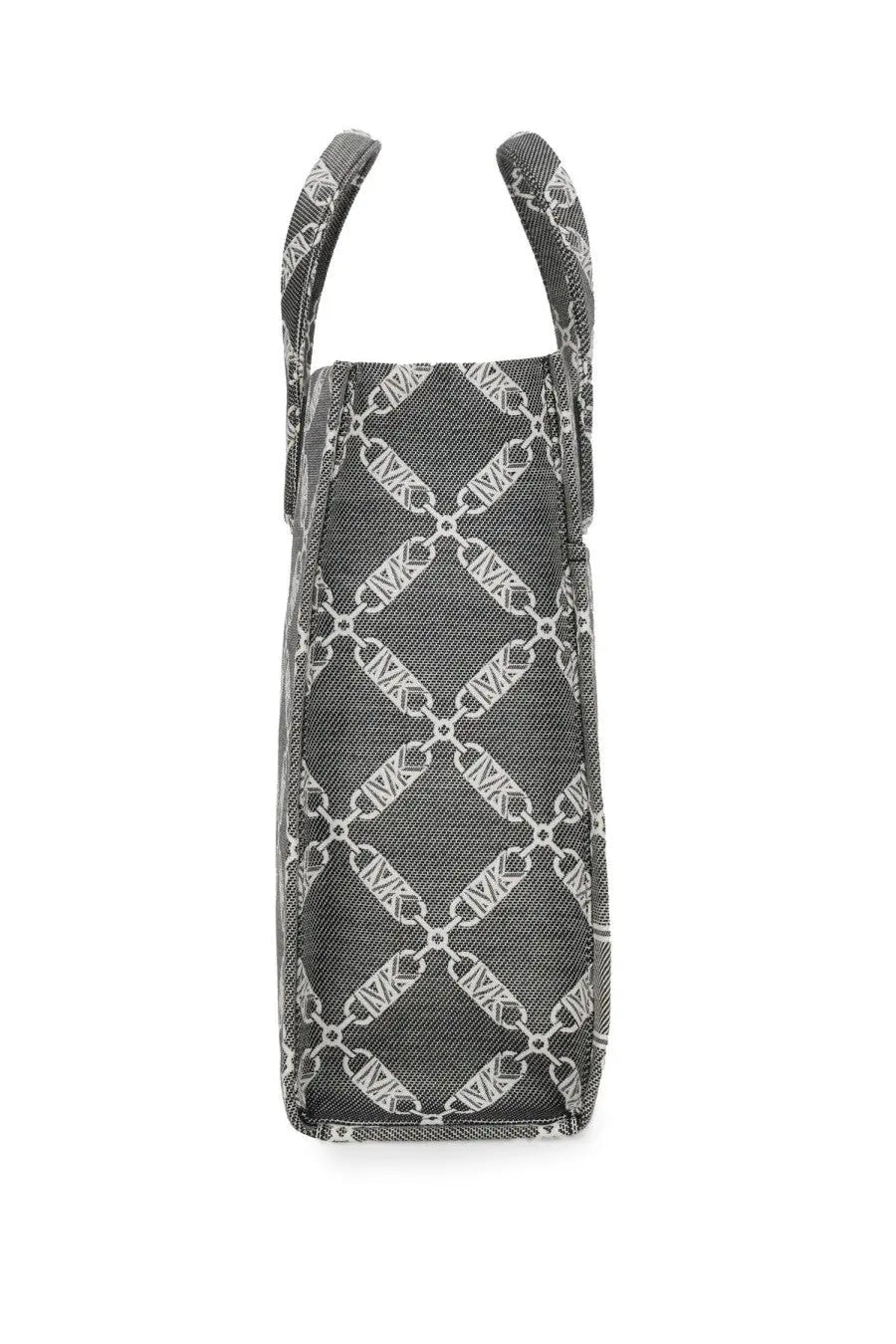 Michael Kors women’s Gigi large tote bag black with black and white patterned chain-link mk logo design