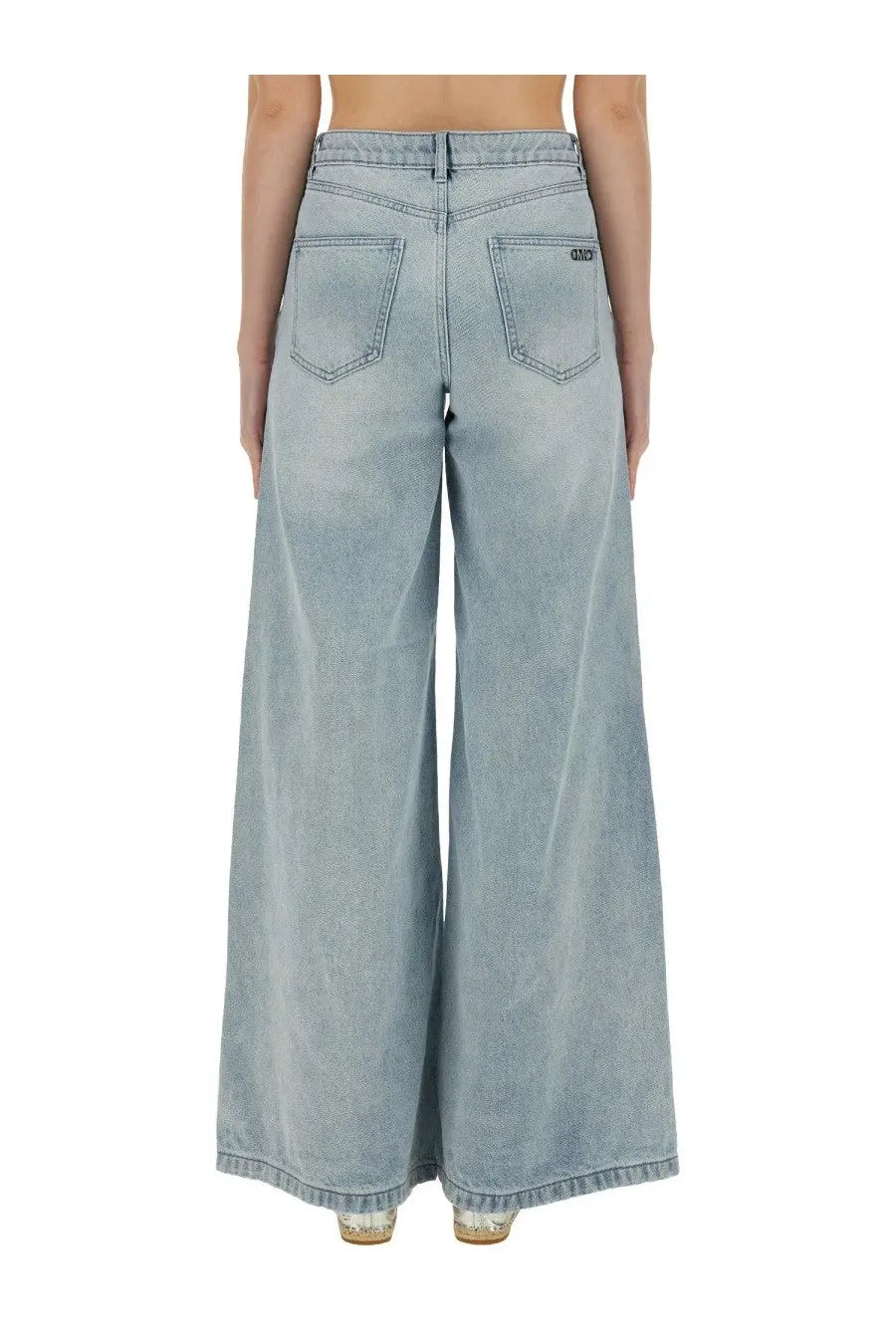 Michael kors women’s light-wash denim wide-leg jeans with a relaxed fit and subtle fading