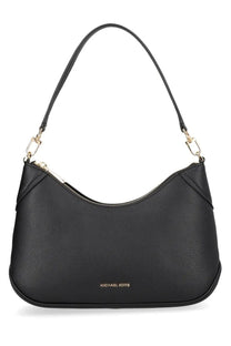 Michael Kors women’s Jet Set black leather shoulder bag with gold-tone hardware and curved top handle