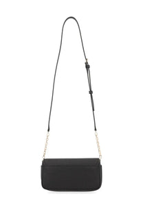 Michael Kors women’s Nolita black crossbody bag in textured leather with silver chain and black strap