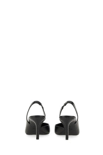 Michael Kors women’s pump Alina black leather slingback heels with sleek minimalist design and slender high heel