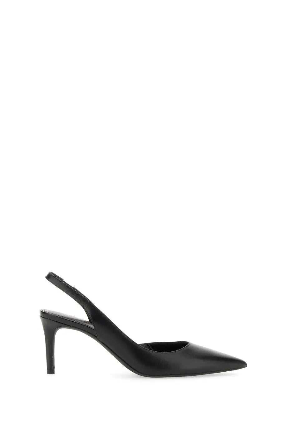 Michael Kors women’s black leather slingback pump Alina with pointed toe and slender heel