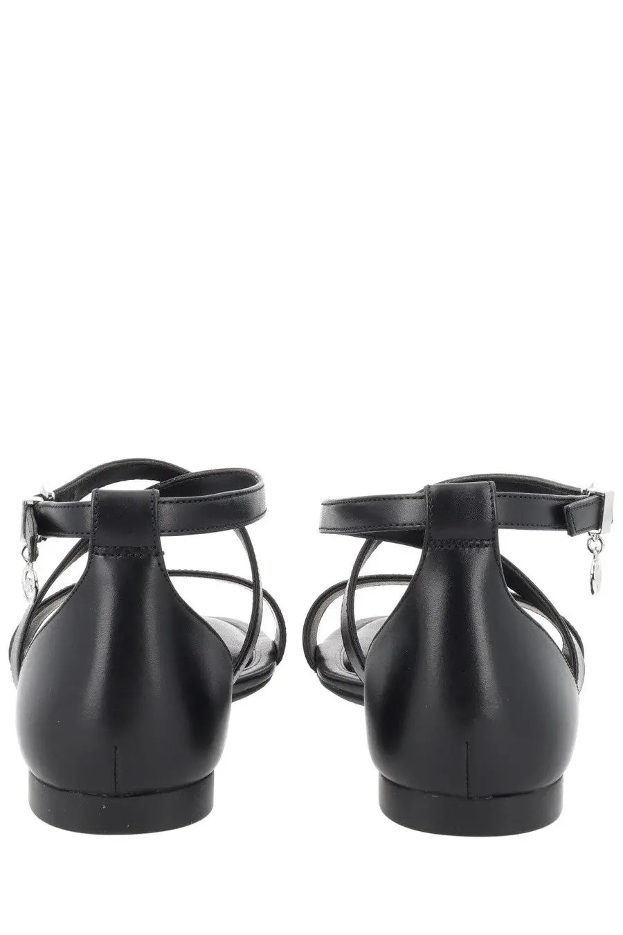 Michael kors women’s sandal alexa black patent leather t-strap with low block heel and silver buckle accents