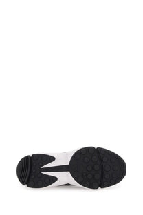 Michael Kors women’s sneaker trainer black with white accents and textured rubber sole featuring circular treads