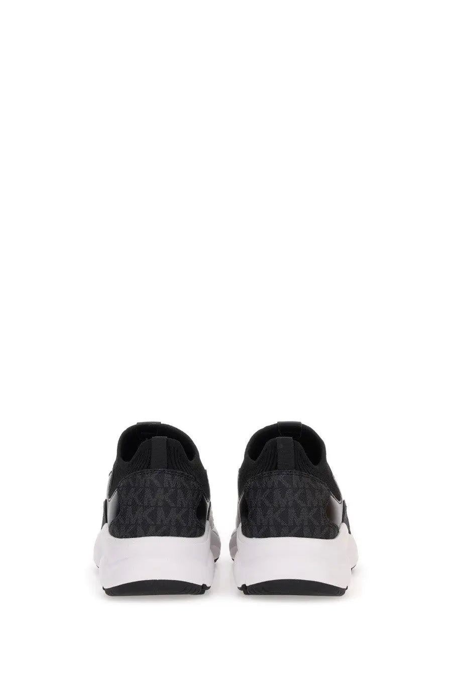 Michael Kors women’s sneaker trainer black with a textured upper featuring the brand’s signature logo pattern