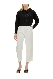 Michael kors women’s black sweatshirt featuring a black calvin klein hoodie with reflective logo and drawstrings