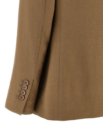 Herno Micro Sequin Blazer Beige
