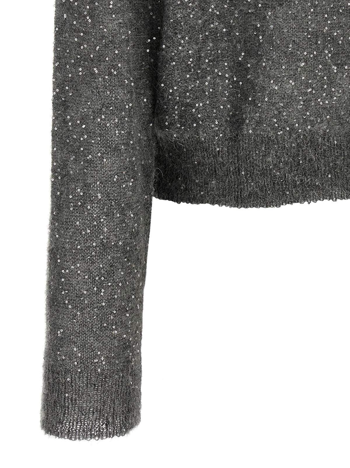 Nude Lucy Micro Sequin Sweater Grey