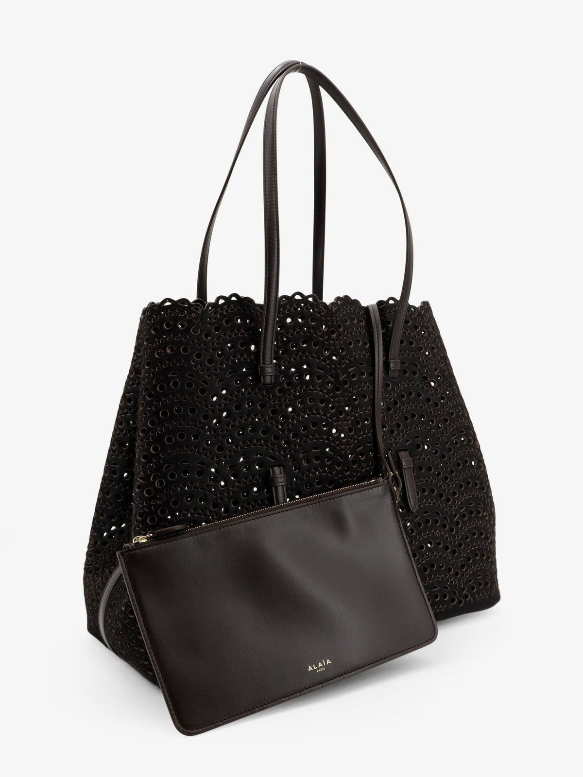 ALAÏA Women's Mina Hair Calf Handbag Chocolat
