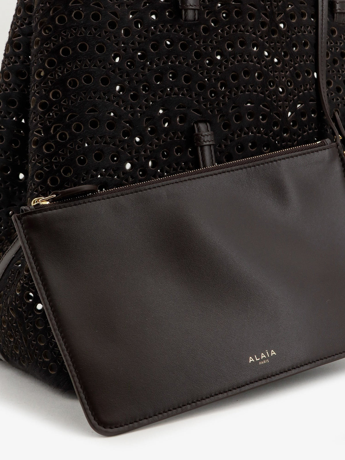 ALAÏA Women's Mina Hair Calf Handbag Chocolat