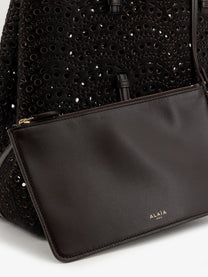 ALAÏA Women's Mina Hair Calf Handbag Chocolat