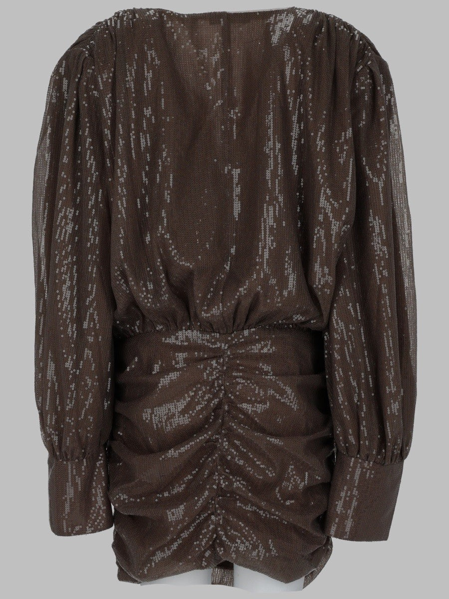 Rotate Women's Mini Abito Con Paillettes Brown
