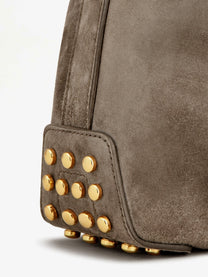 Tod's Women's Mini Bag Metal Dots Suede Crossbody Bag Beige, view 4