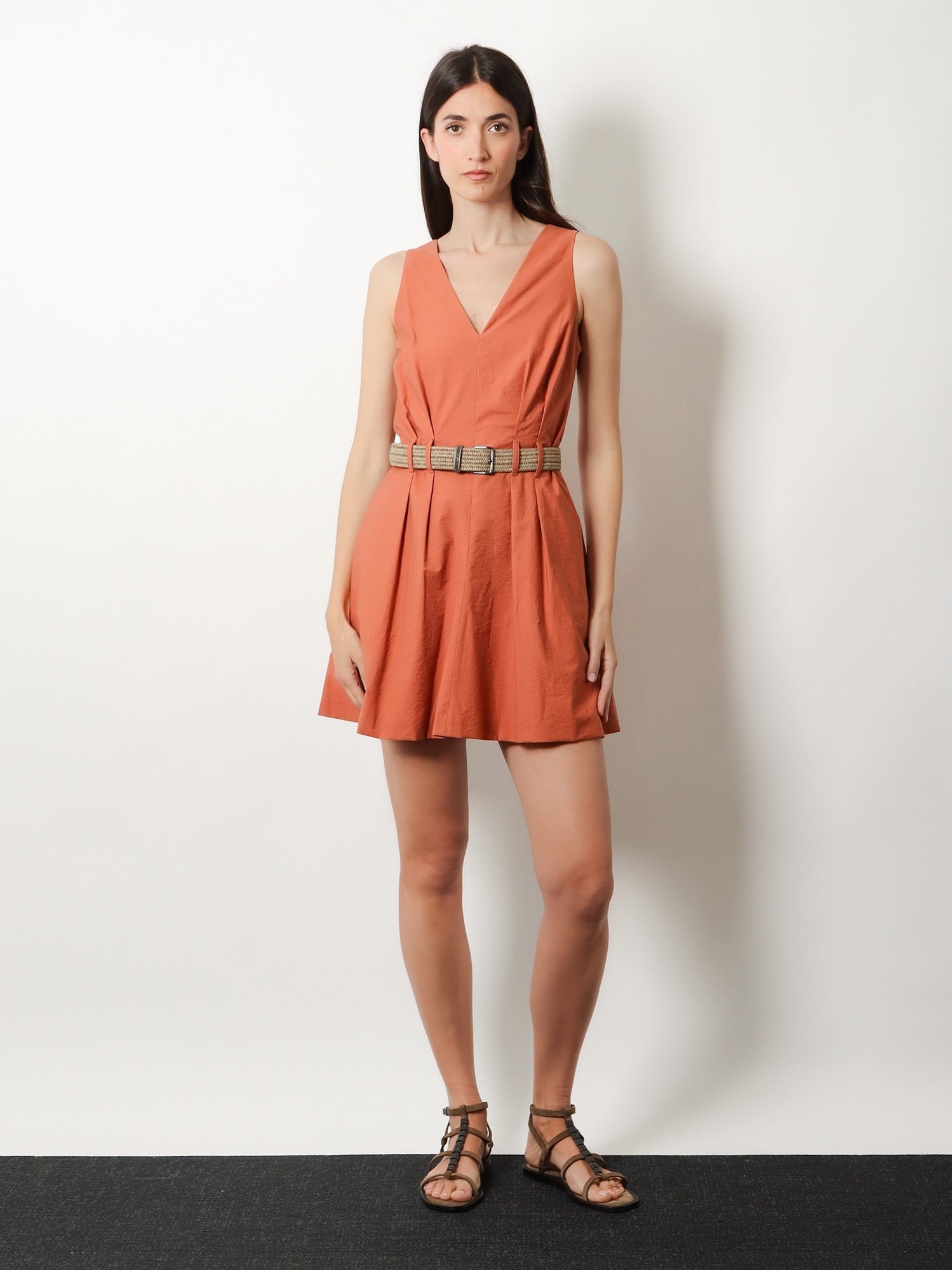 Brunello Cucinelli Women's Texture Twill Dress Orange