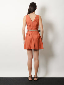 Brunello Cucinelli Women's Texture Twill Dress Orange