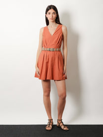Brunello Cucinelli Women's Texture Twill Dress Orange