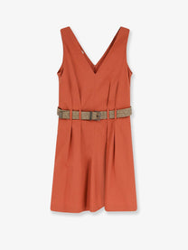 Brunello Cucinelli Women's Texture Twill Dress Orange