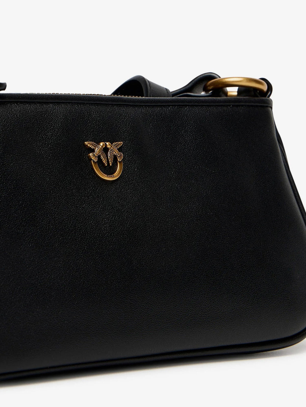Pinko Women's Mini Half Moon Leather Crossbody Bag Black