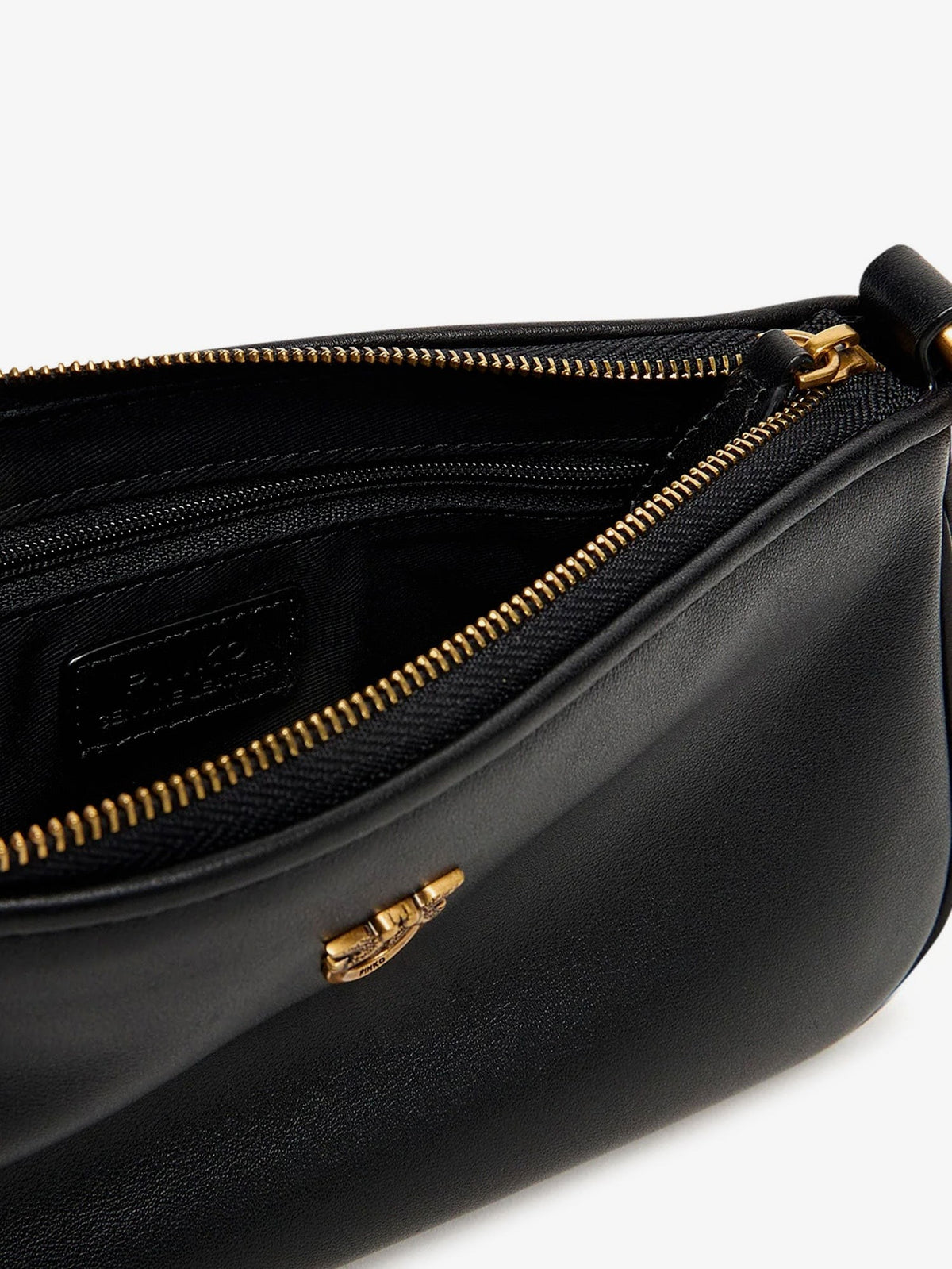 Pinko Women's Mini Half Moon Leather Crossbody Bag Black
