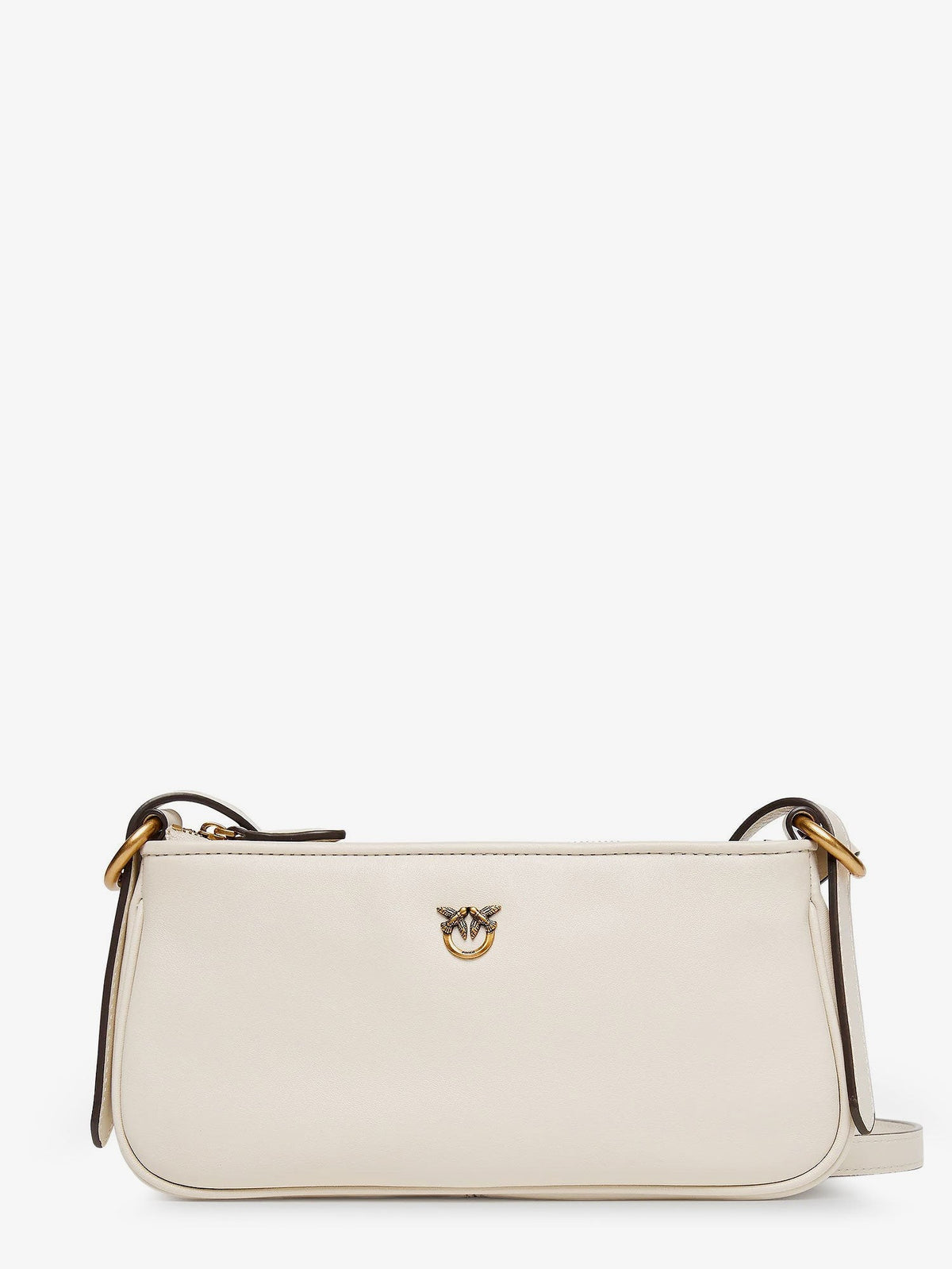 Pinko Women's Mini Half Moon Leather Crossbody Bag White