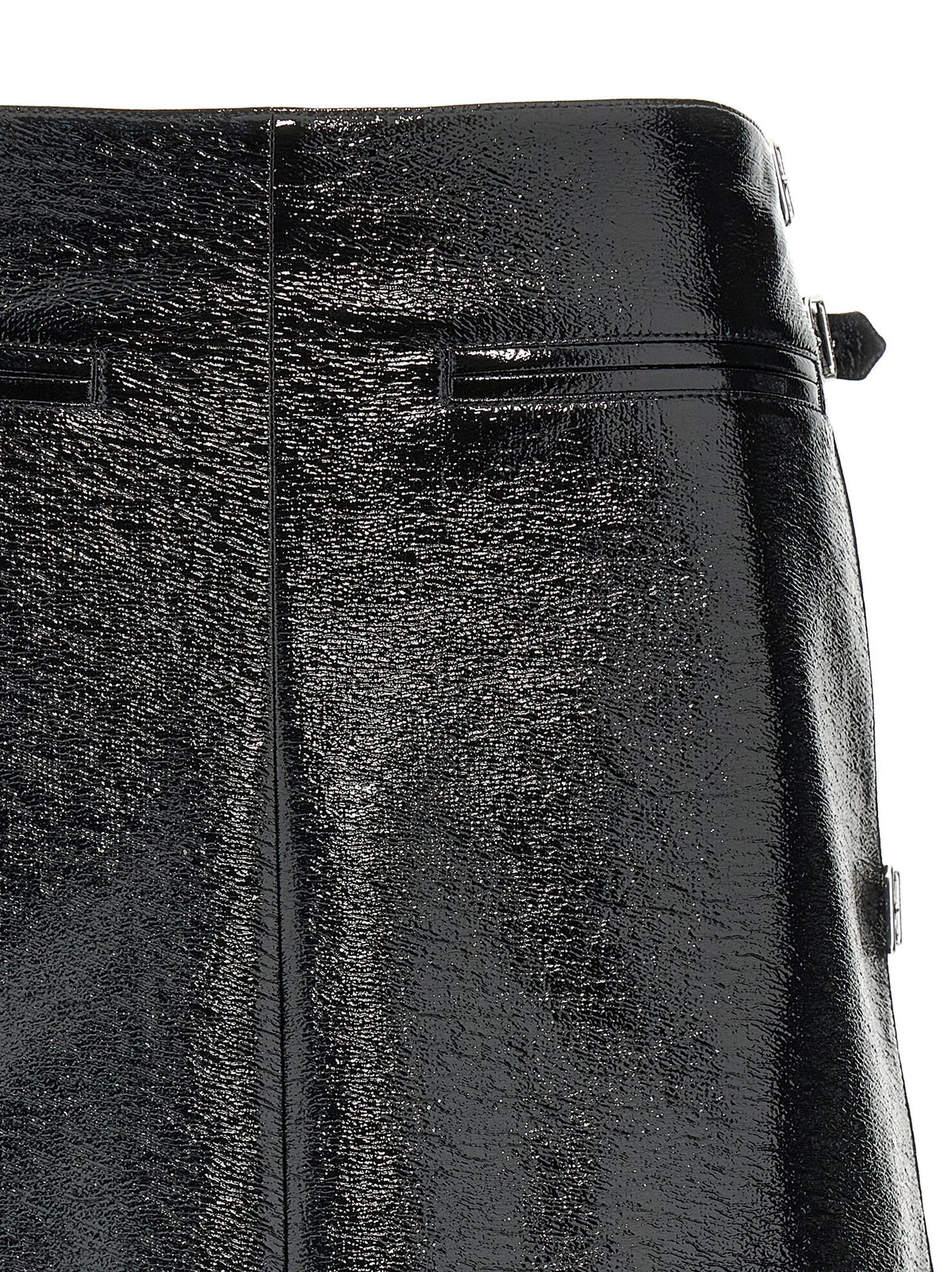 courrèges Mini Multi Sangle Vinyl Skirt Black