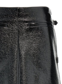 courrèges Mini Multi Sangle Vinyl Skirt Black