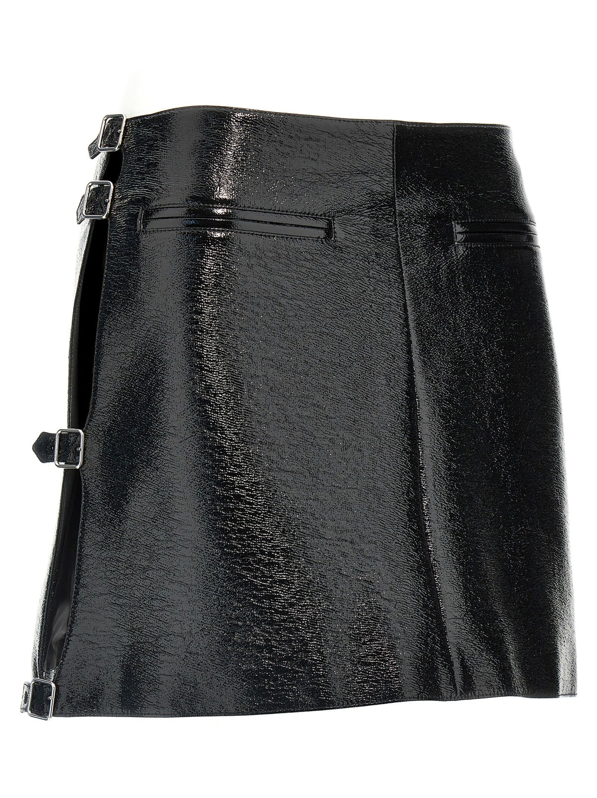 courrèges Mini Multi Sangle Vinyl Skirt Black
